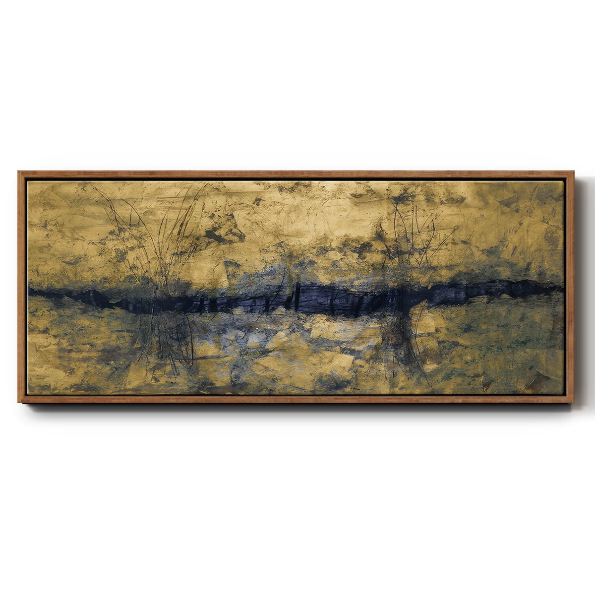 Etched Gold - Floater Framed Canvas Print
