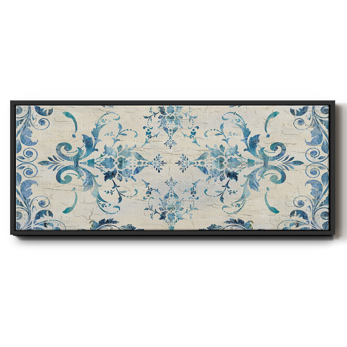 Border Damask - Floater Framed Canvas Print