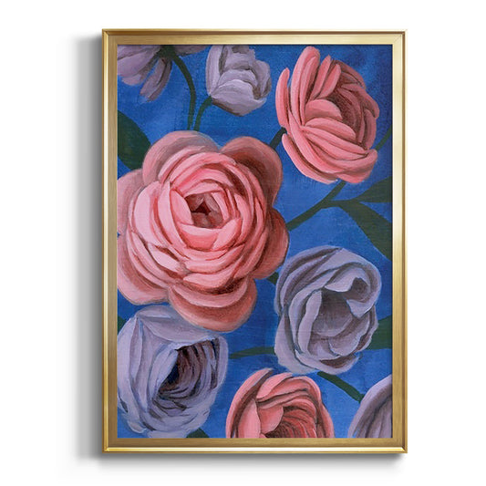 Layered Petals II - Modern Framed Canvas Print