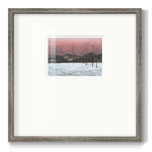 Sunset Snowfall II Premium Framed Print Double Matboard