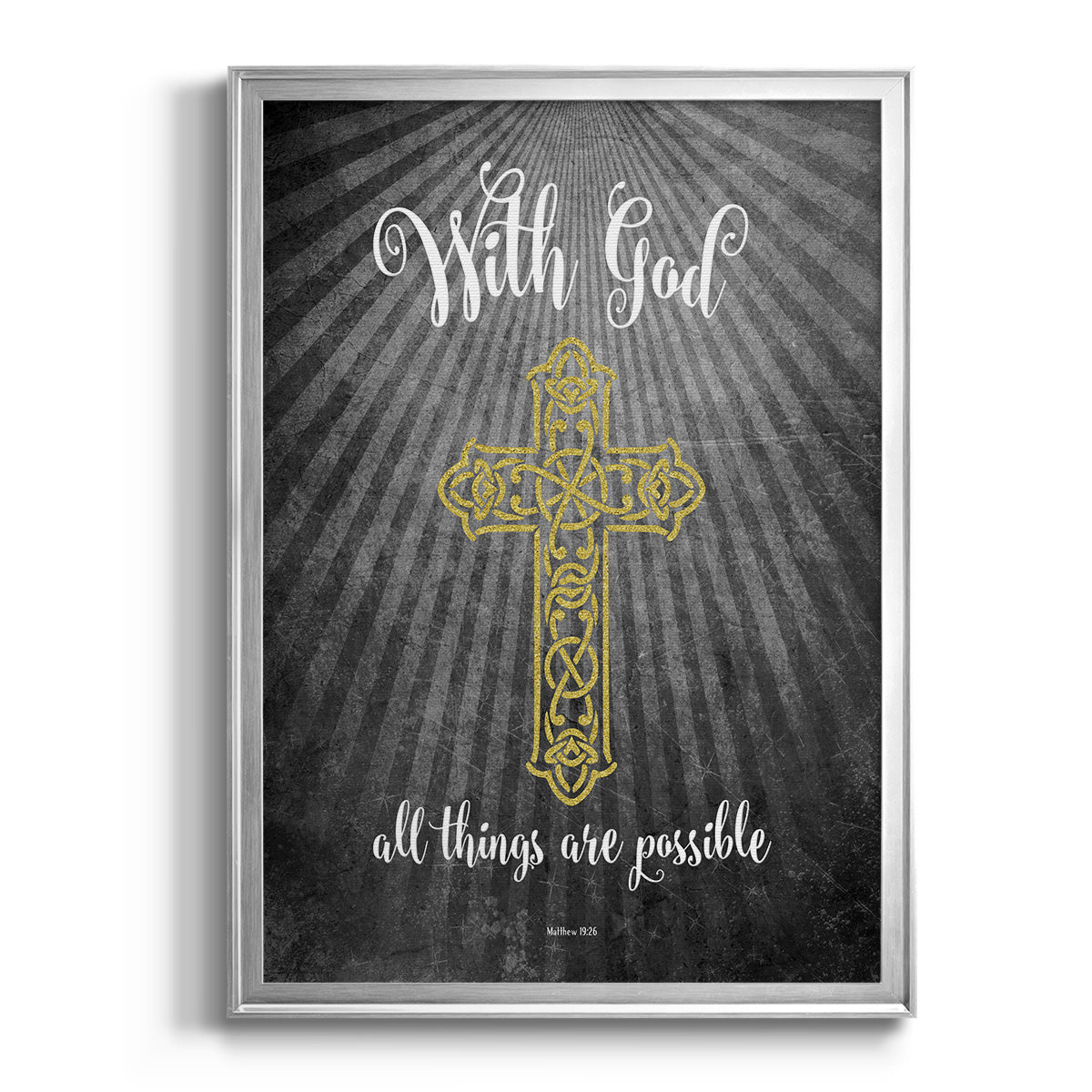 With God Gold - Modern Framed Canvas Print