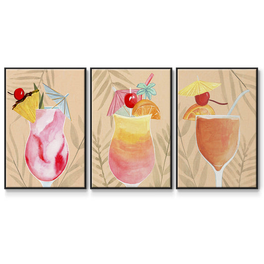 Tropical Cocktail I - Floater Framed Canvas Set