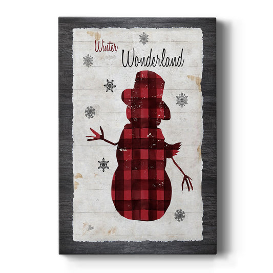 Checkered Snowman II - Canvas Art Print