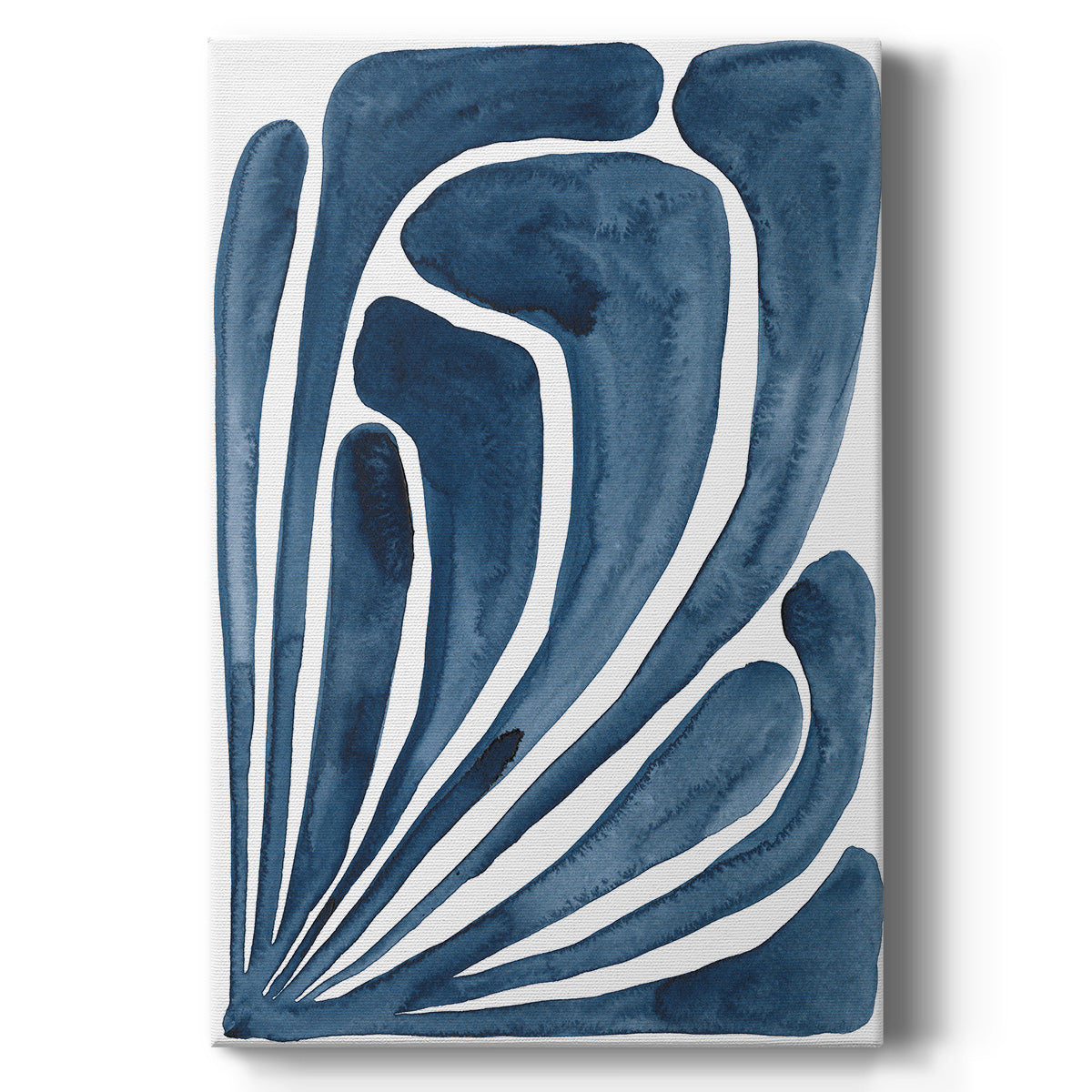 Blue Stylized Leaf II Premium Gallery Wrapped Canvas - Ready to Hang