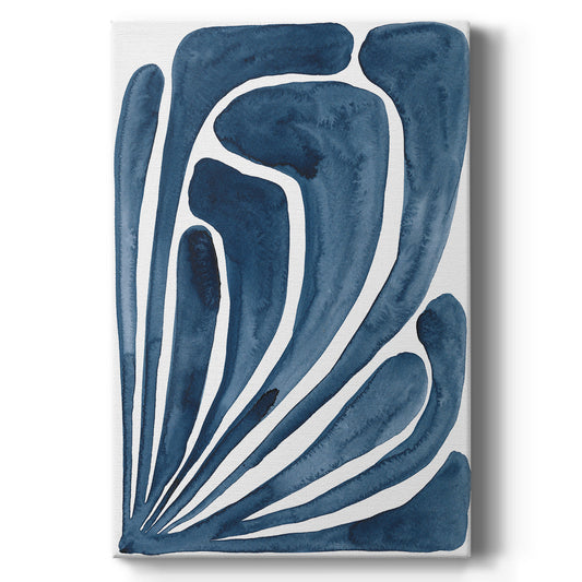 Blue Stylized Leaf II - Canvas Art Print