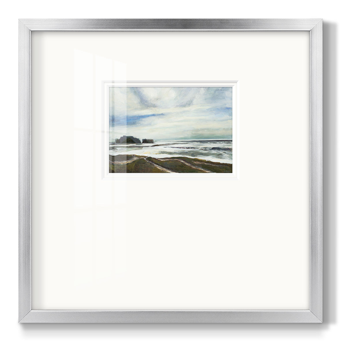 Abstract Rigid Coast Landscape - Double Matboard Framed Print