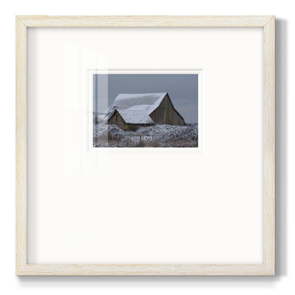 Winter Barn Premium Framed Print Double Matboard