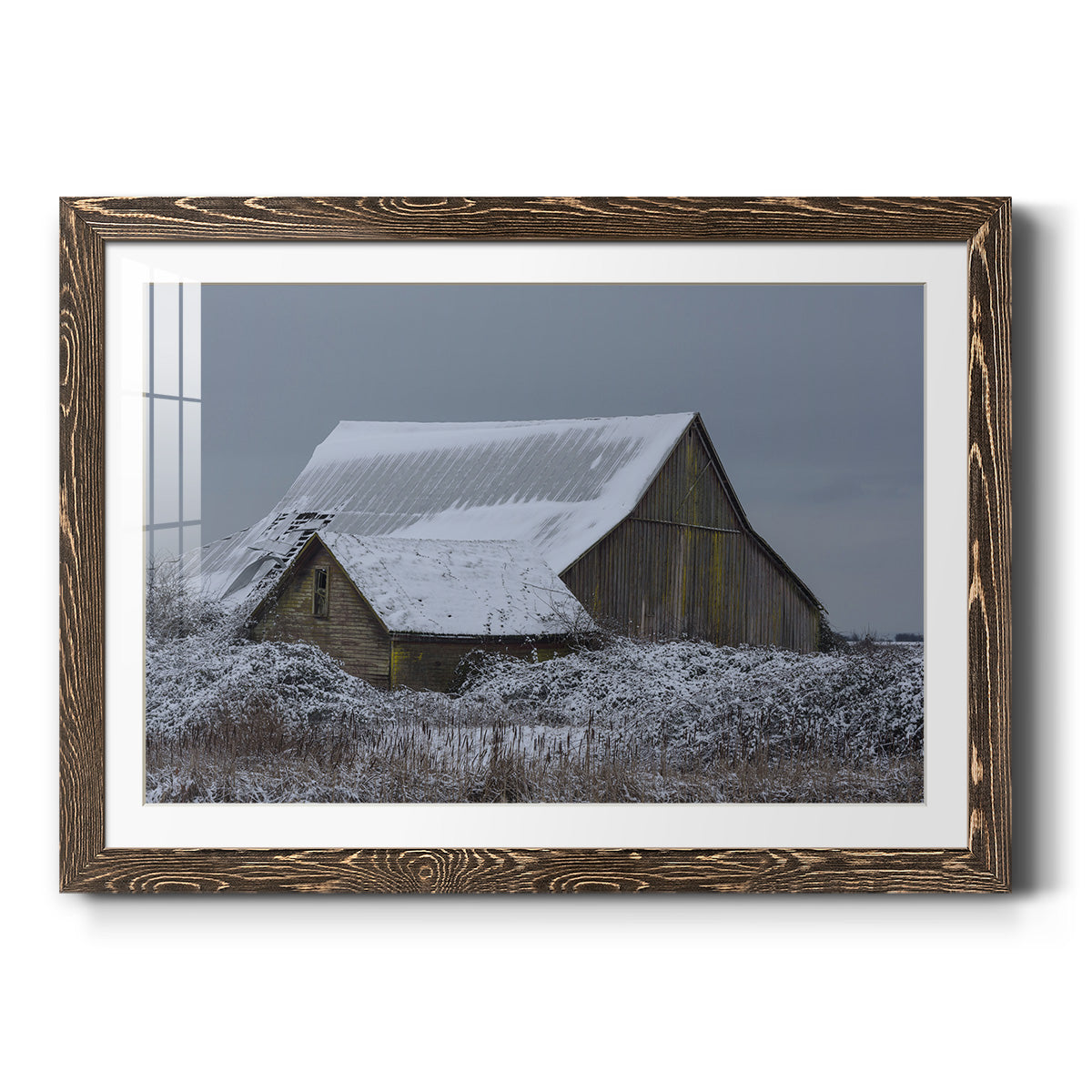 Winter Barn - Barnwood Framed Art Print