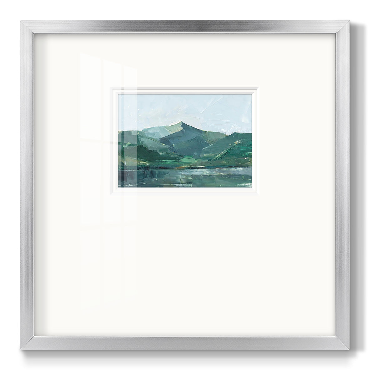 Green Grey Mountains I - Double Matboard Framed Print