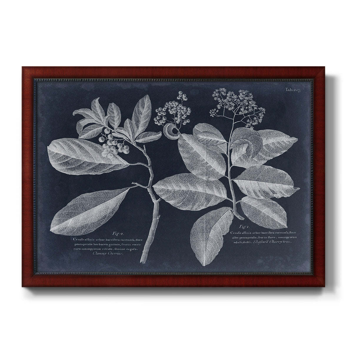 Foliage on Navy IV Premium Framed Canvas- Ready to Hang