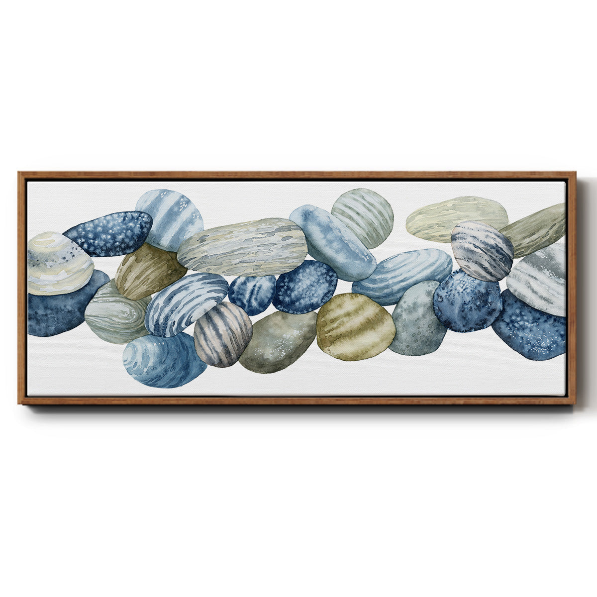 Found Pebbles III - Floater Framed Canvas Print