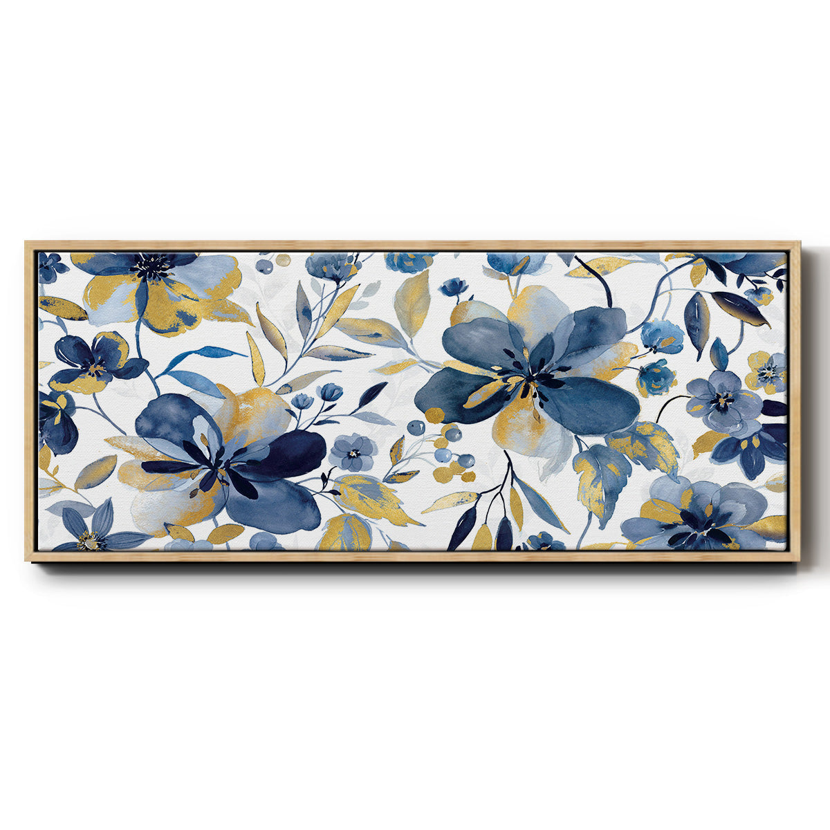 Golden Indigo - Floater Framed Canvas Print