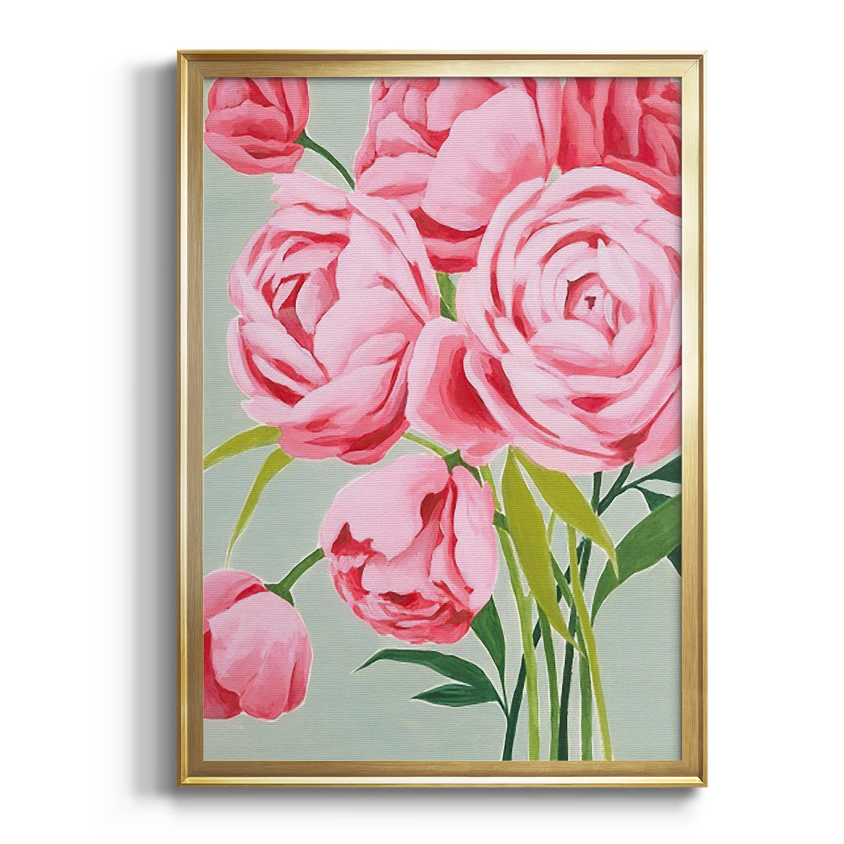 This Year's Peonies I - Modern Framed Canvas Print