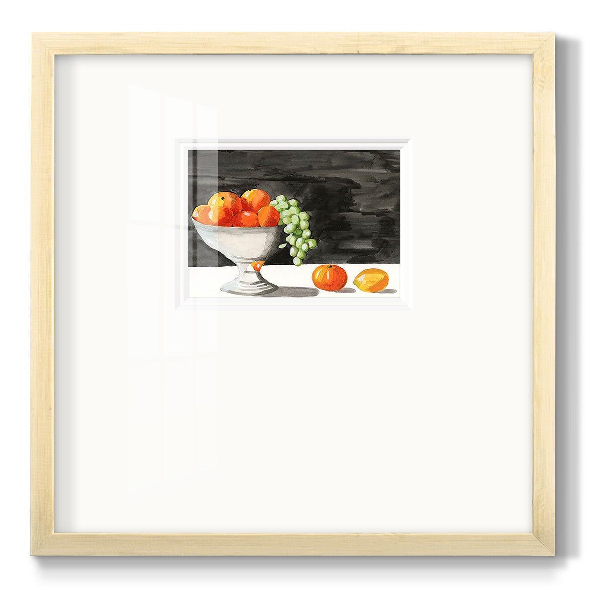 Watercolor Fruit Bowl II - Double Matboard Framed Print