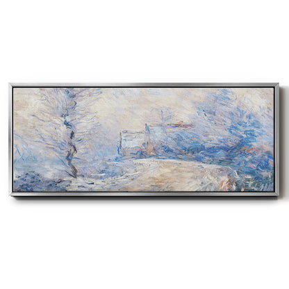 The Entrance to Giverny Under the Snow, 1885 - Floater Framed Canvas Print