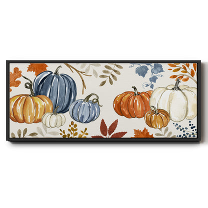 Autumn Pumpkins - Floater Framed Canvas Print