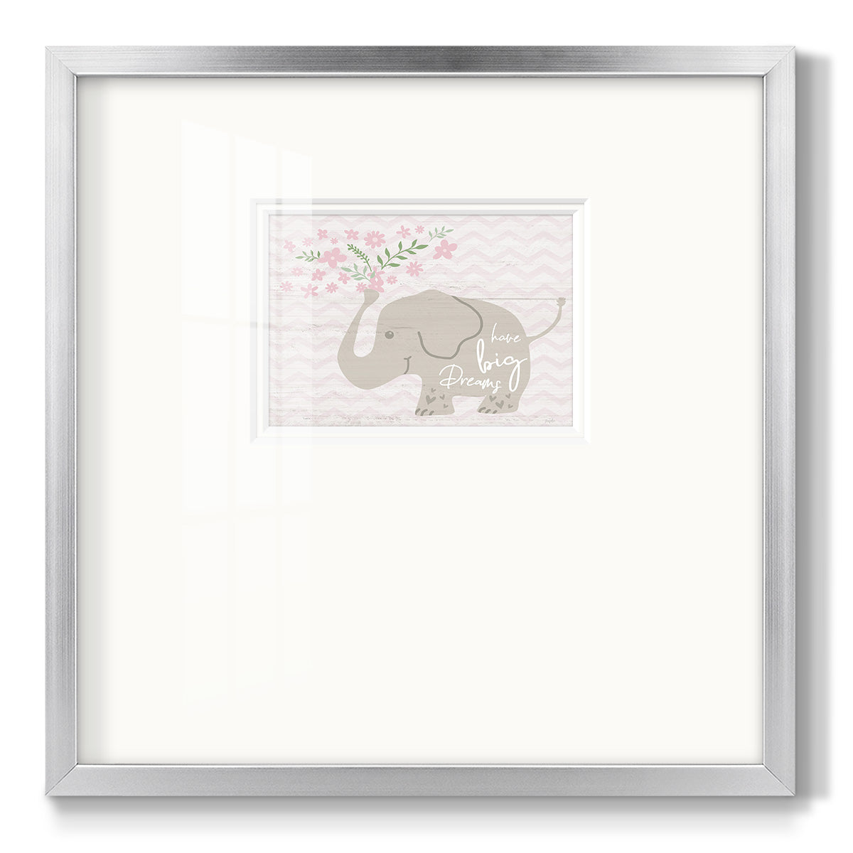 Floral Elephant - Double Matboard Framed Print
