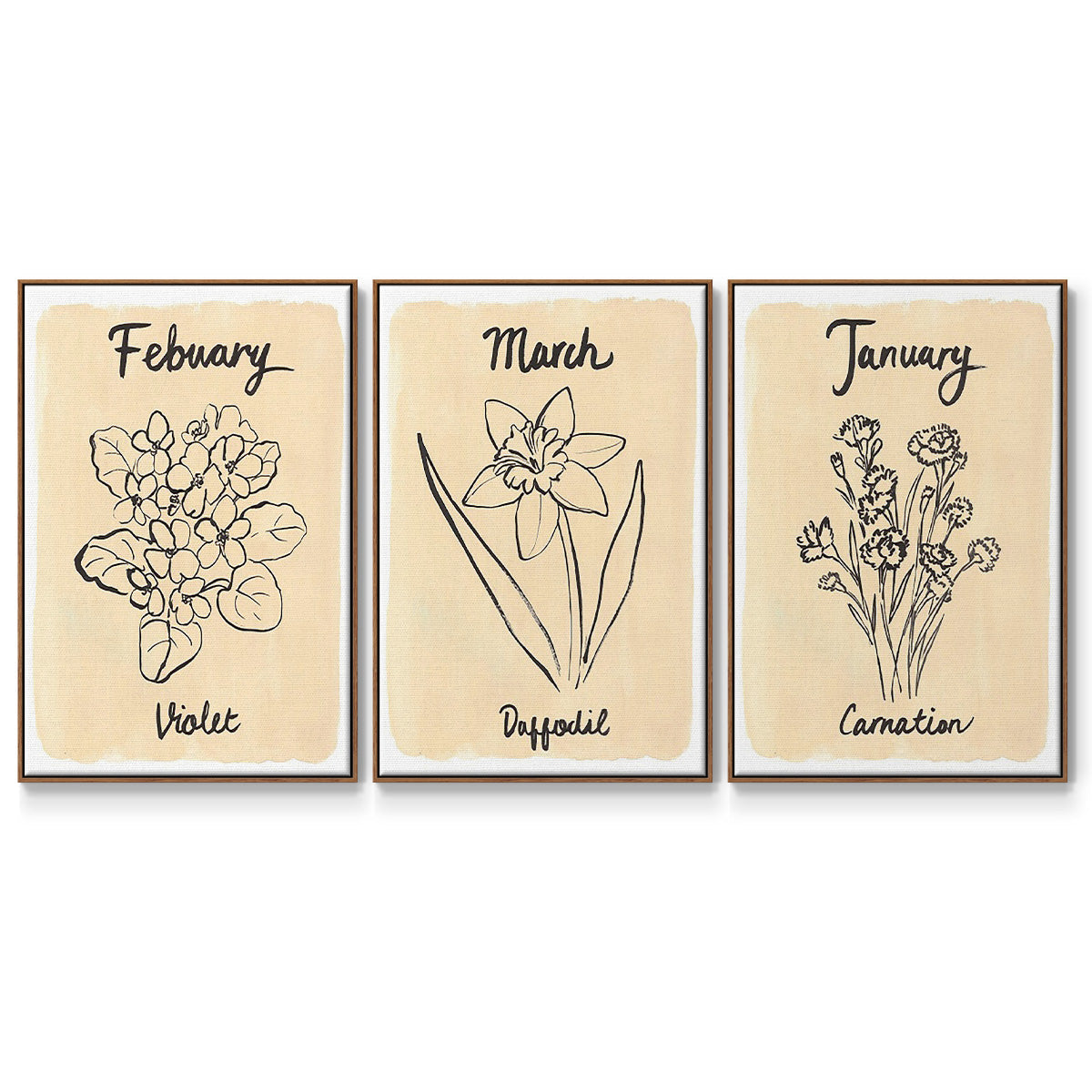 Birth Month I - Floater Framed Canvas Set