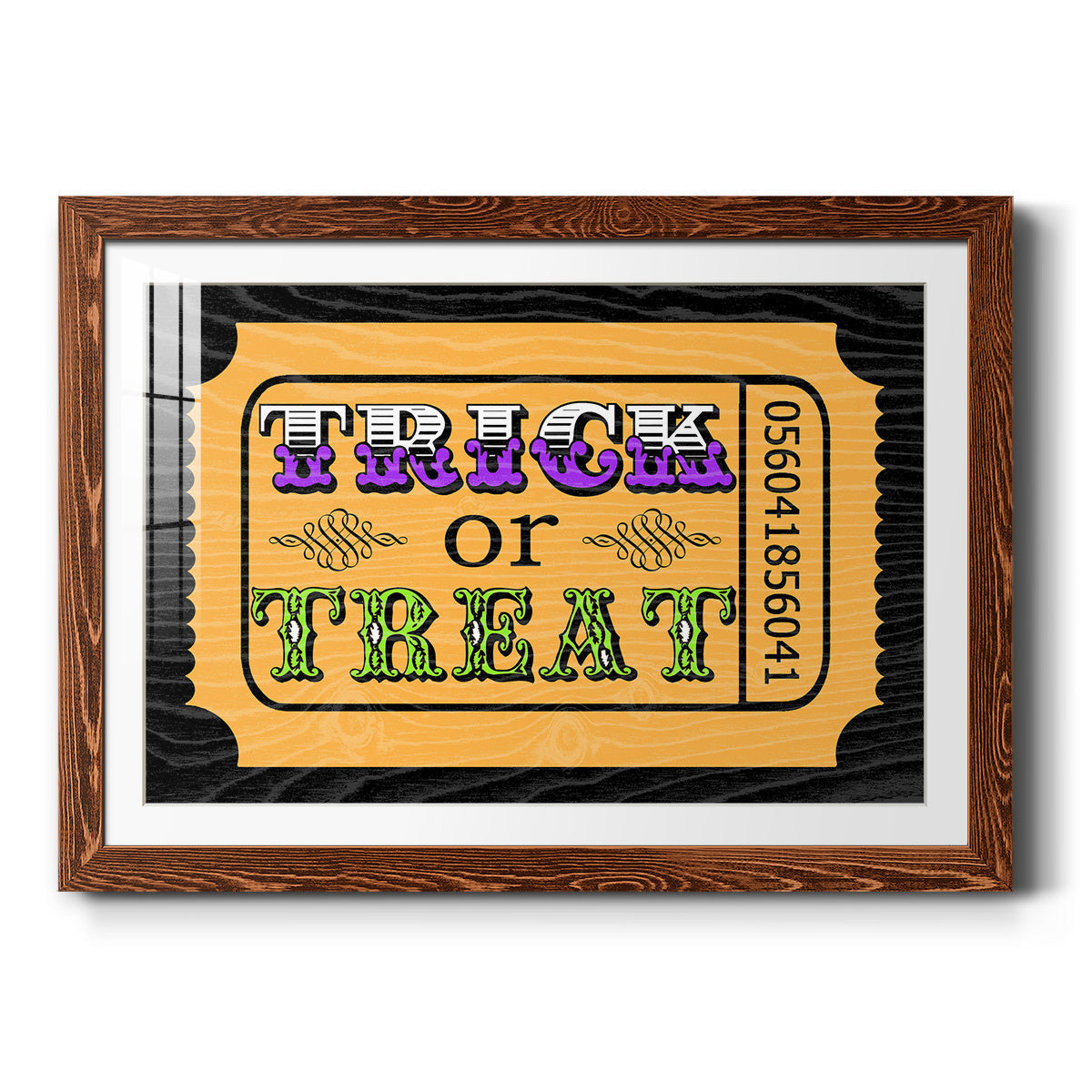 Trick or Treat Ticket - Barnwood Framed Art Print