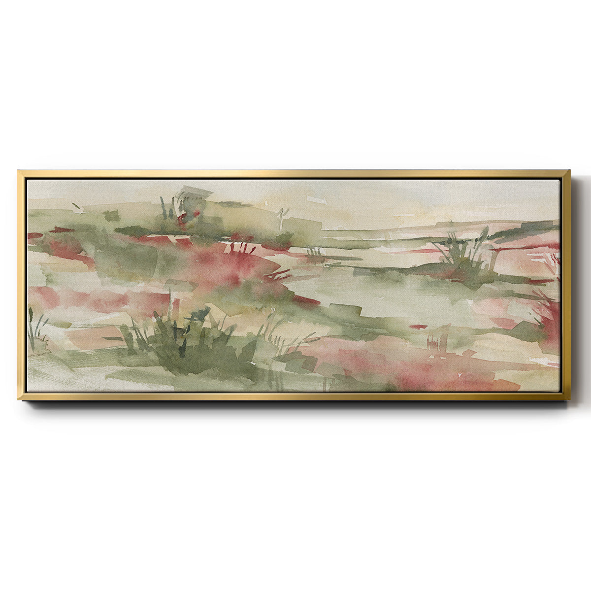 Rust Grasslands I - Floater Framed Canvas Print