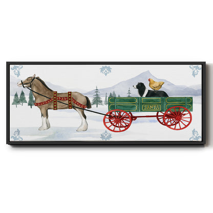 Santa's Farm Collection C - Floater Framed Canvas Print