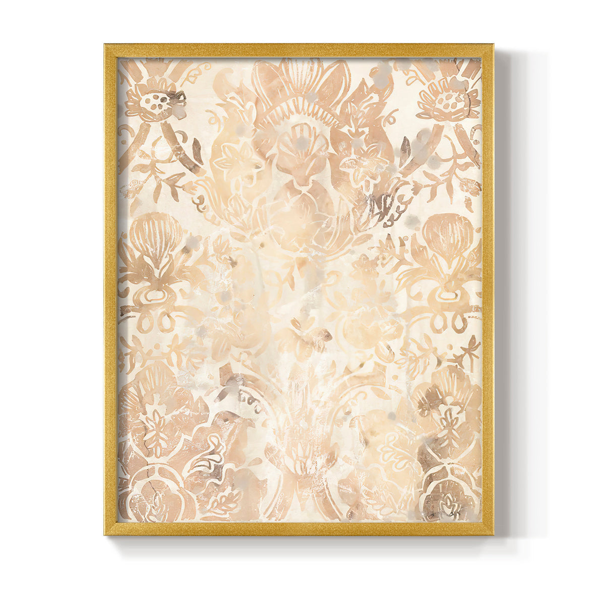 Walnut Damask III - Restickable Framed Art Print