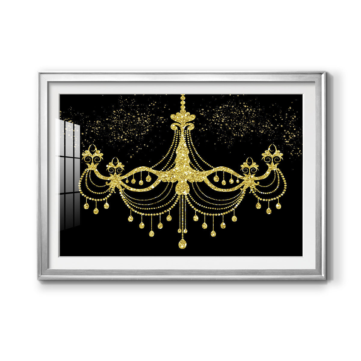 Golden Chandelier Premium Framed Print - Ready to Hang