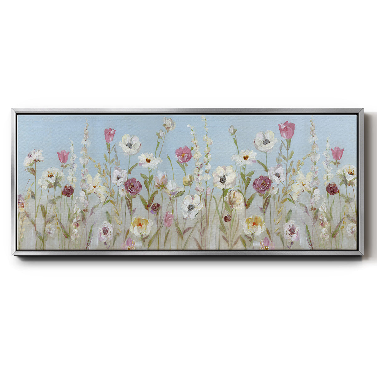 Meadow Spring Blooms - Floater Framed Canvas Print