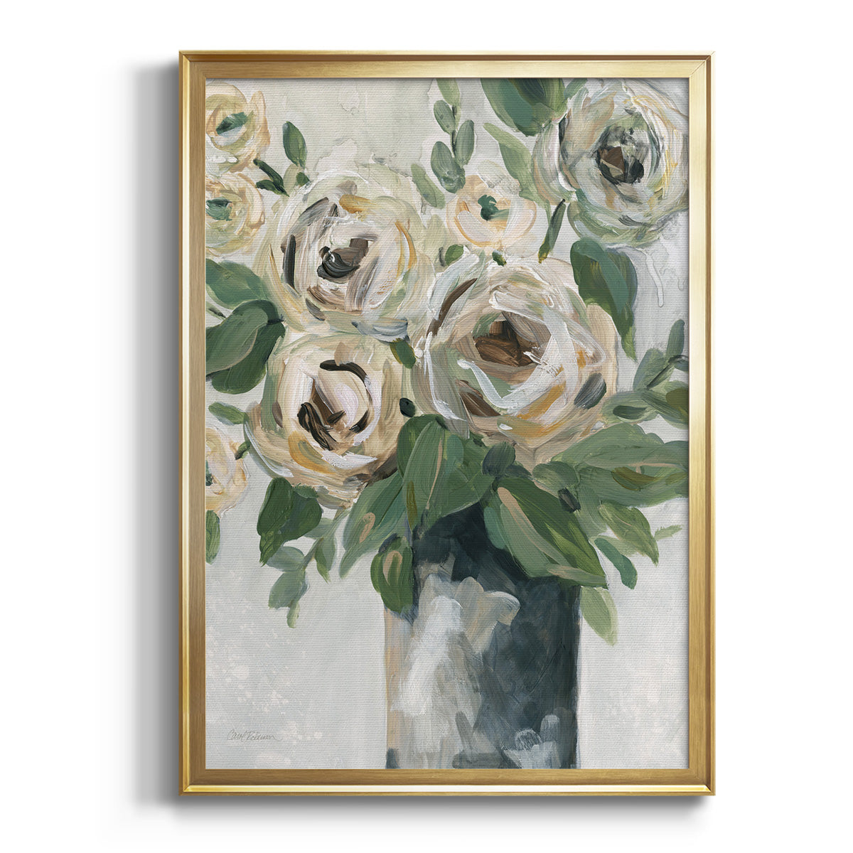 Floral Depth - Modern Framed Canvas Print