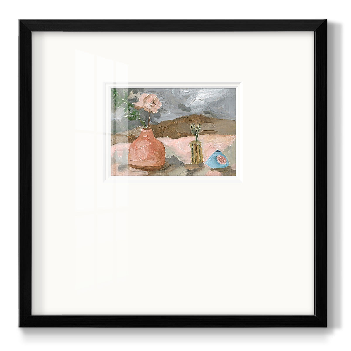 Vase of Pink Flowers I - Double Matboard Framed Print
