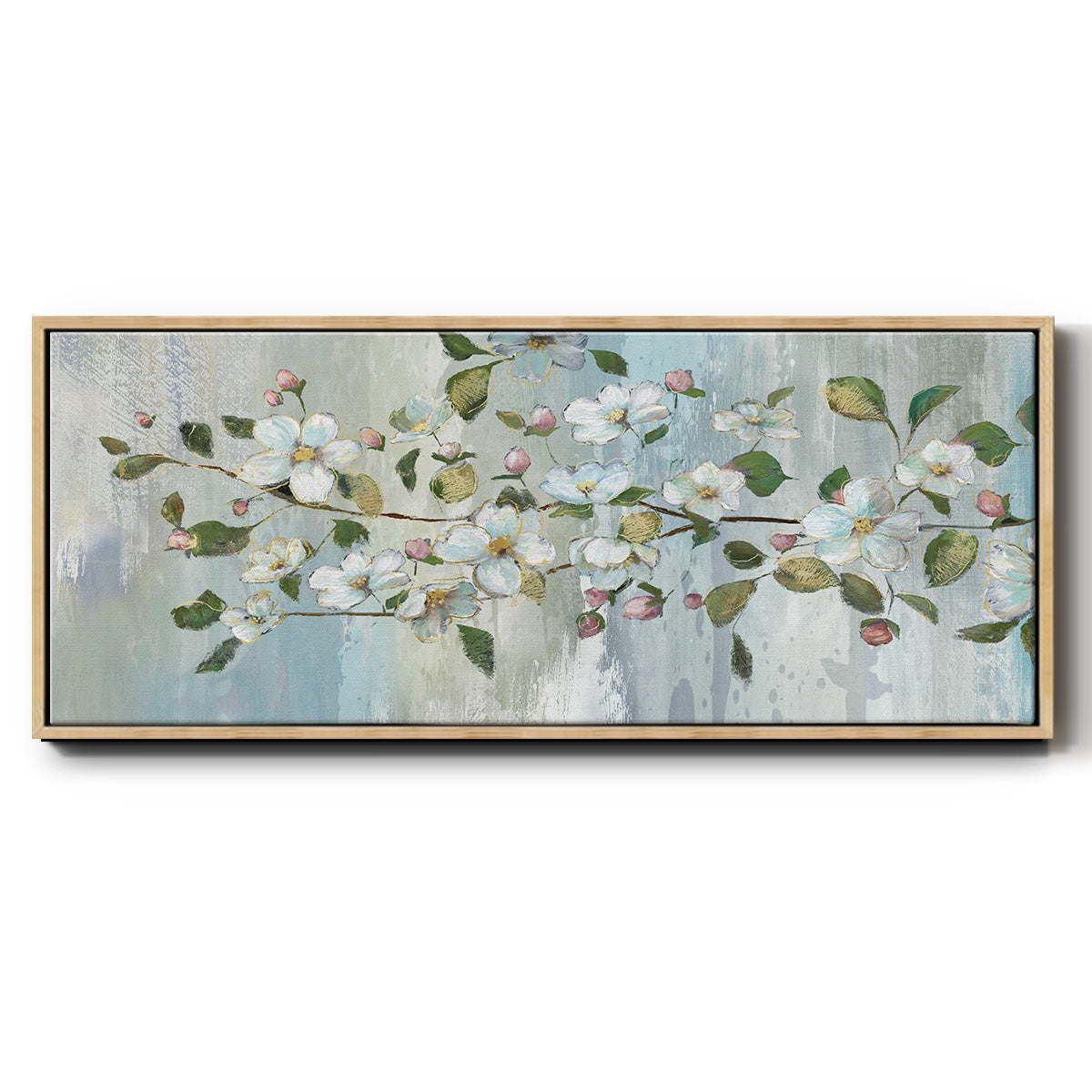 Painterly Blossoms - Floater Framed Canvas Print