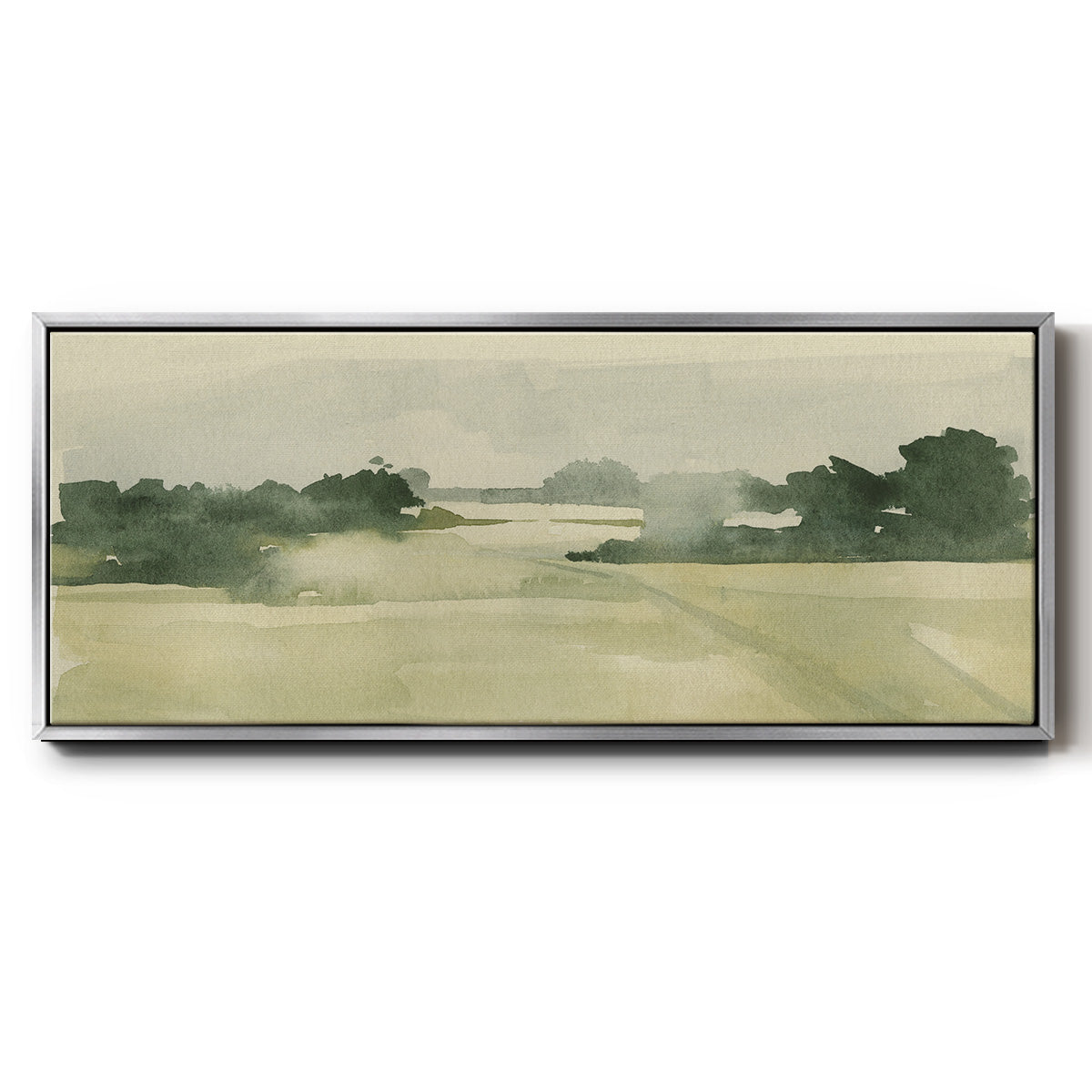 Watercolor Pasture I - Floater Framed Canvas Print