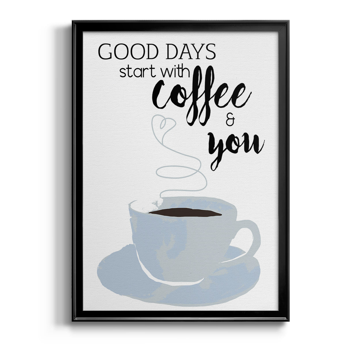 Start With Coffee & You - Modern Framed Canvas Print