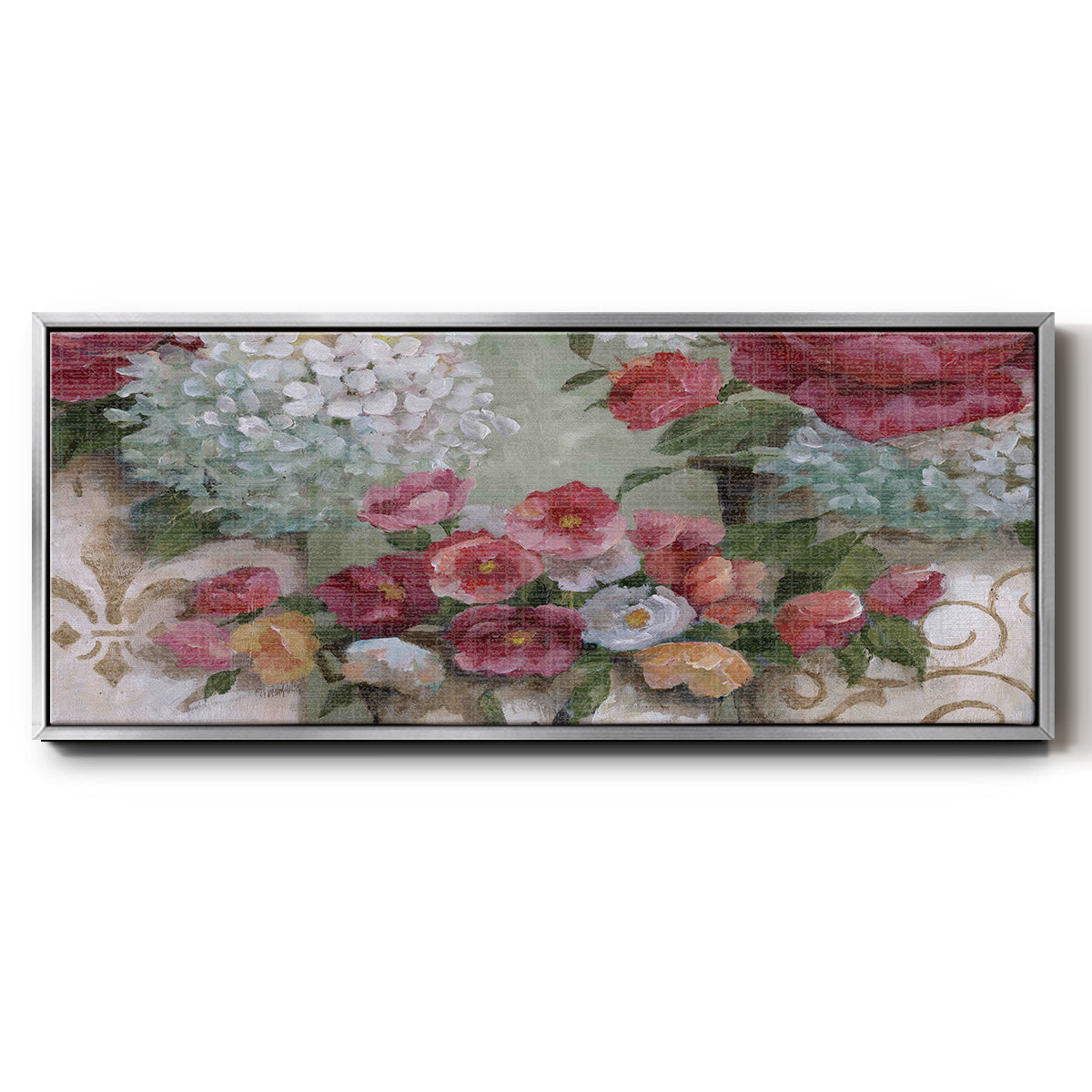 Contained Blooms - Floater Framed Canvas Print