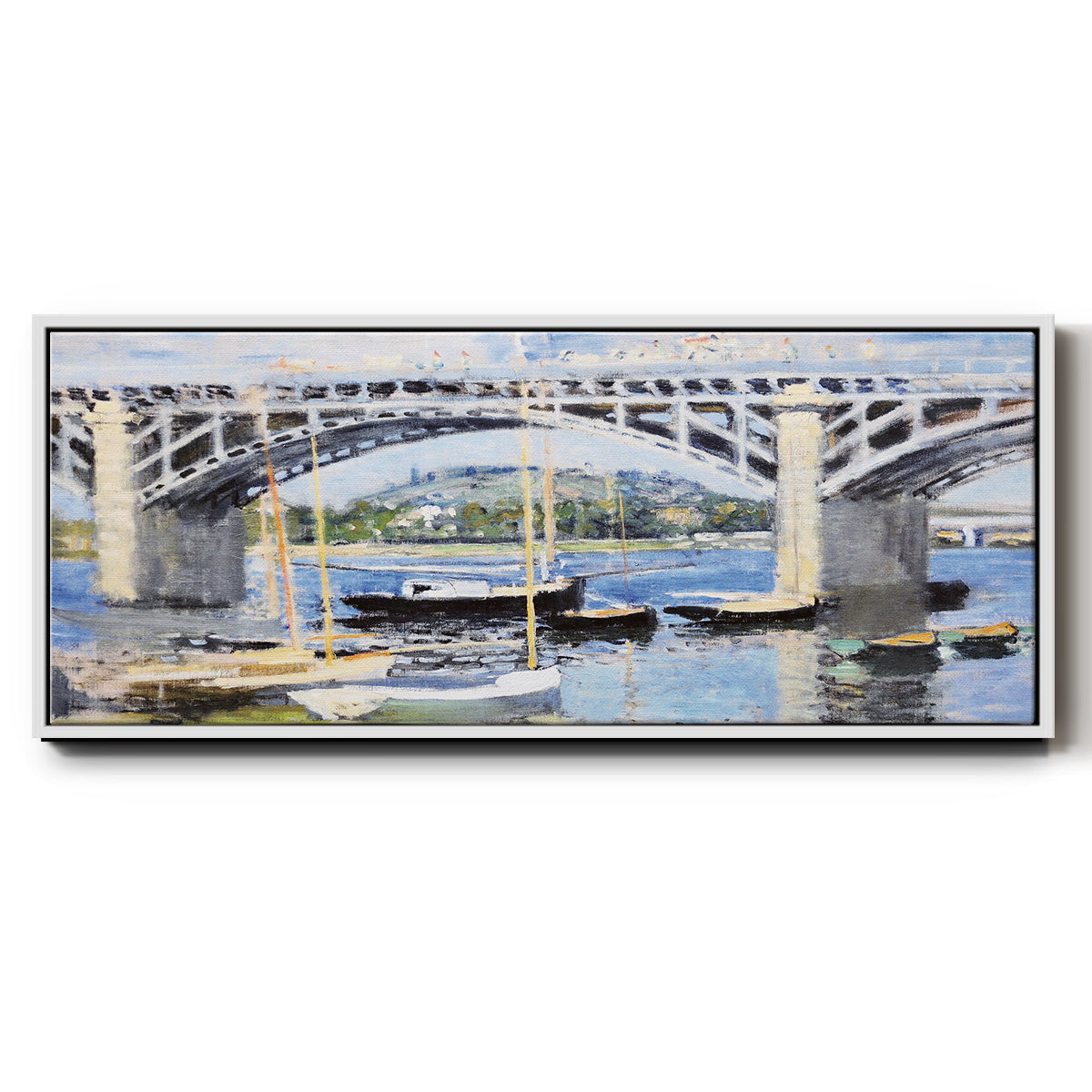 The Bridge Over the Seine, 1874 - Floater Framed Canvas Print