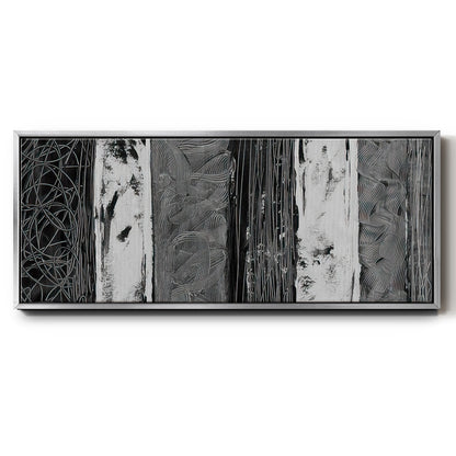 Printed Brushed Nickel Abstract I - Floater Framed Canvas Print