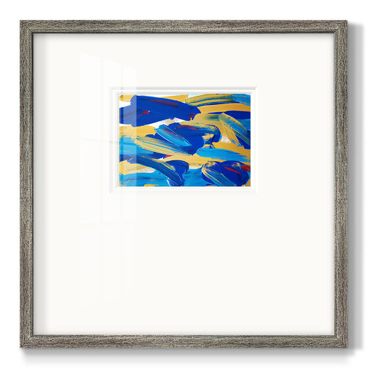 Blue and Gold Abstrat I Premium Framed Print Double Matboard