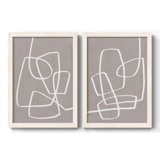 Linen Roundabout I - Premium Framed Canvas 2 Piece Set - Ready to Hang