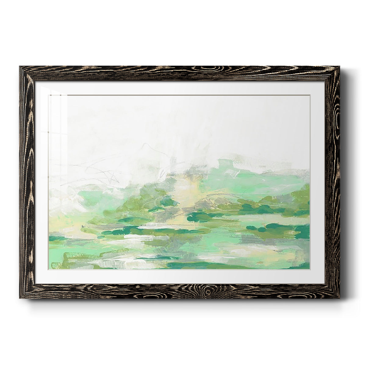 Green Mist Vista II - Barnwood Framed Art Print