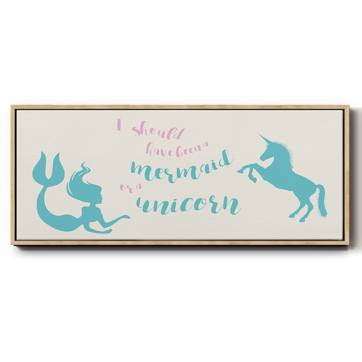 Mermaid Unicorn - Floater Framed Canvas Print