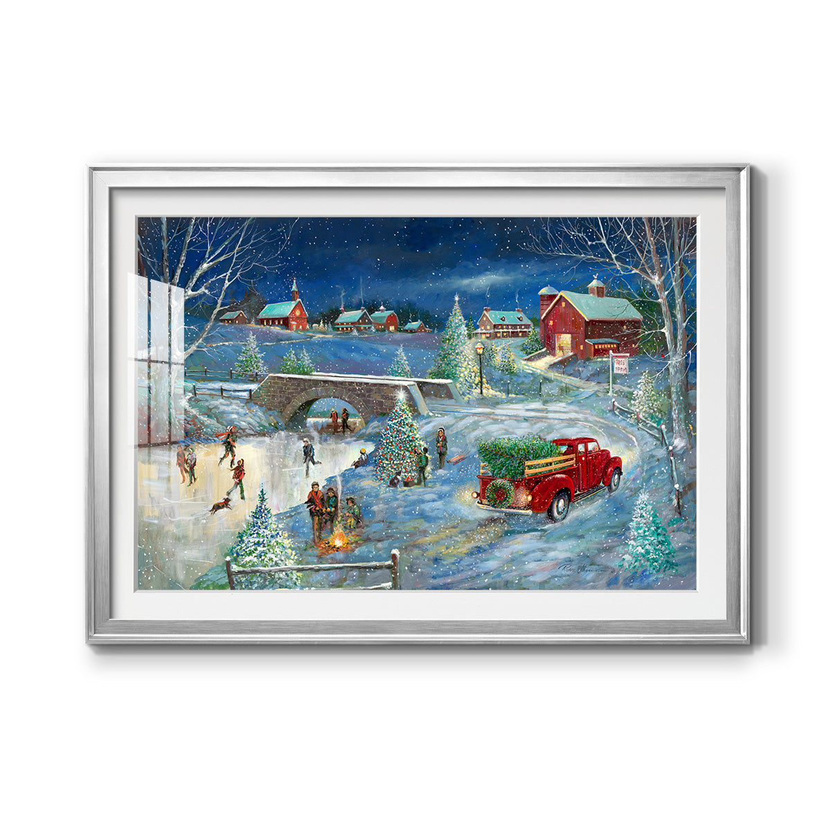 Warm Holiday Memories - Modern Framed Art Print