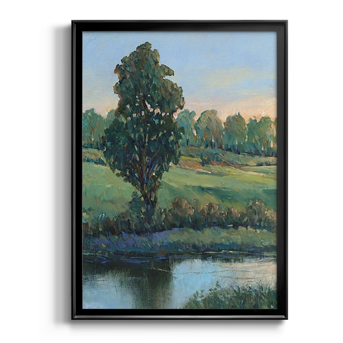 Tree by the Riverbank II - Modern Framed Canvas Print