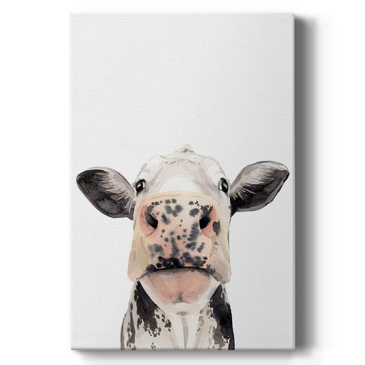 Watercolor Cow Portrait II Premium Gallery Wrapped Canvas - Ready to Hang