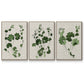 Forest Foliage on Linen I - Framed Premium Gallery Wrapped Canvas L Frame 3 Piece Set - Ready to Hang