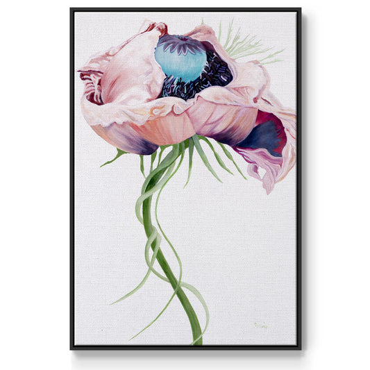 Paris Poppy II - Floater Framed Canvas Print