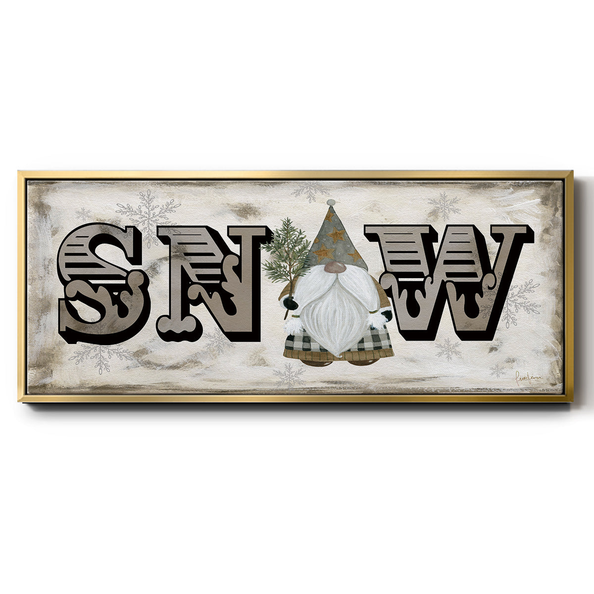 Winter Wonderland Friend Snow - Floater Framed Canvas Print