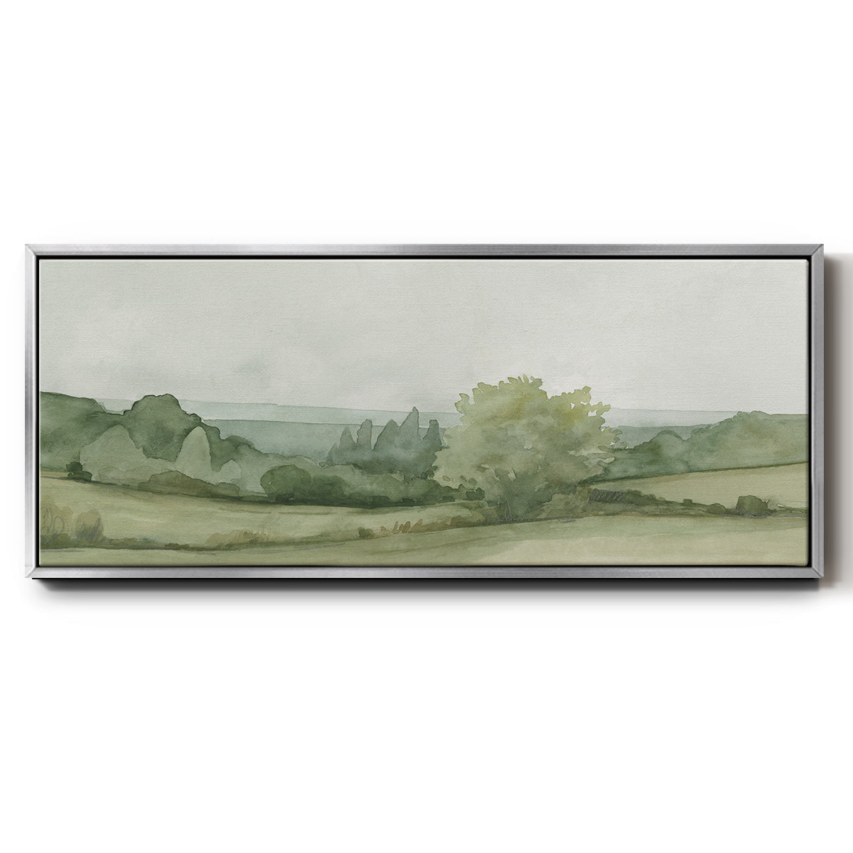 Vintage Landscape Sketch II - Floater Framed Canvas Print