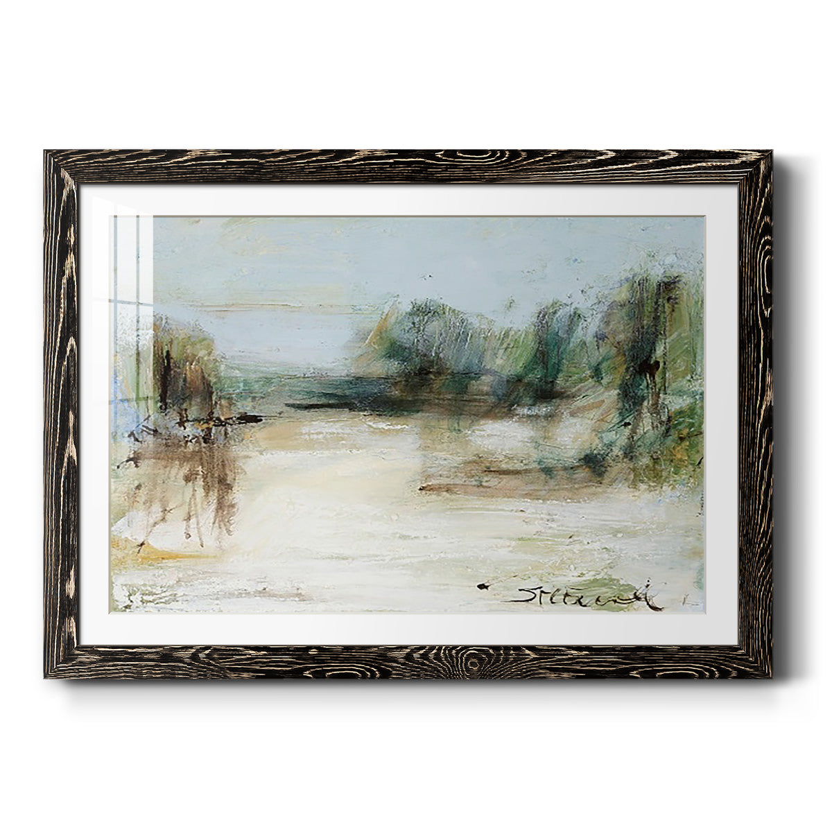 Wintery Horizon III - Barnwood Framed Art Print