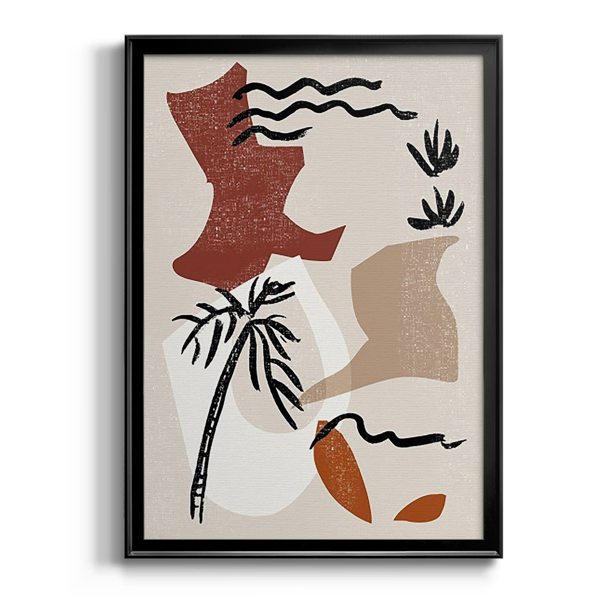 Soft Palms II - Modern Framed Canvas Print