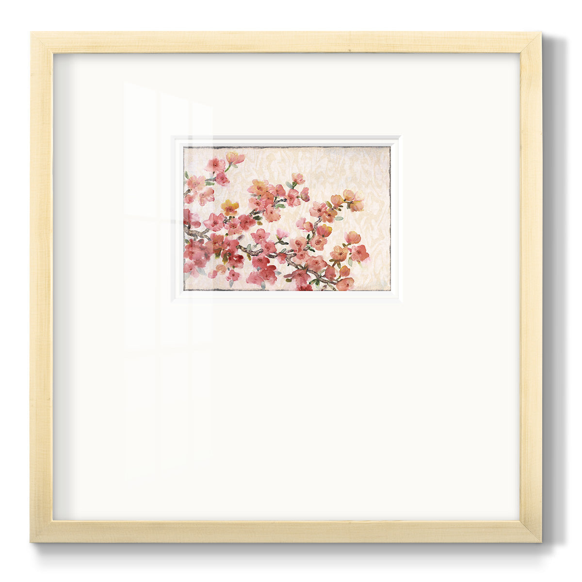 Cherry Blossom Composition II - Double Matboard Framed Print